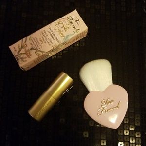 Too Faced La Creme Lipstick and Makeup Brush